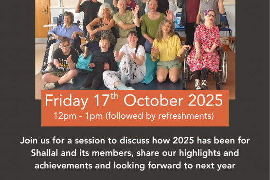 The Shallal AGM poster featuring more details and a picture of Shallal performers and team.