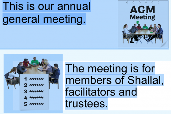 AGM meeting and members meeting in easy read
