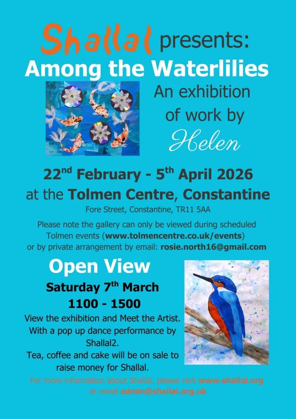blue poster with image of fish and a kingfisher