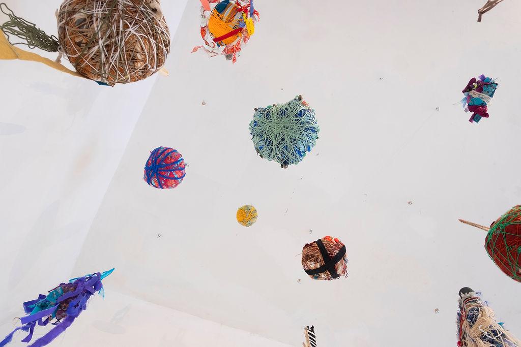 hanging woolen balls