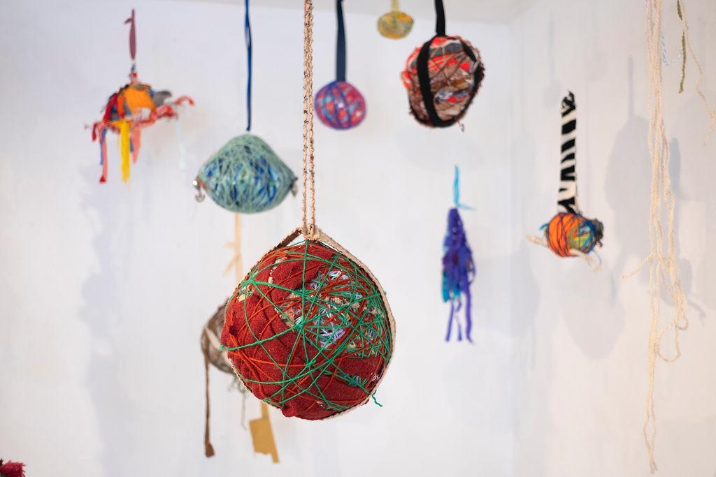hanging wool ball balls